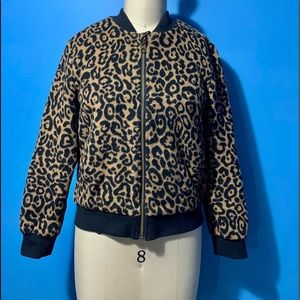 Zara girls knitwear leopard print jacket